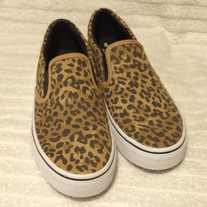 Leopard print Vans style slip on